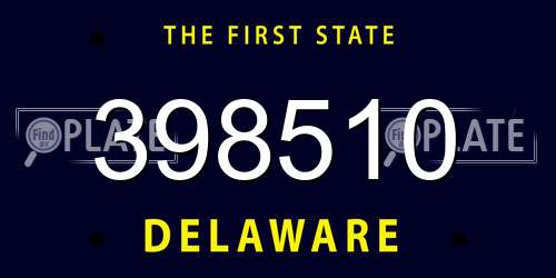 398510 Delaware License Plate