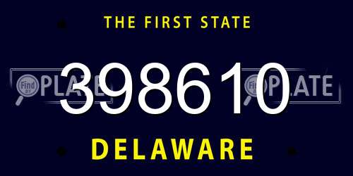 398610 Delaware License Plate