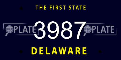 3987 Delaware License Plate