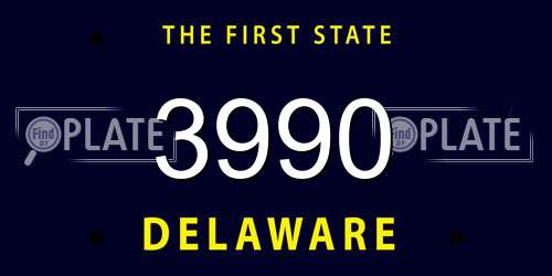 3990 Delaware License Plate