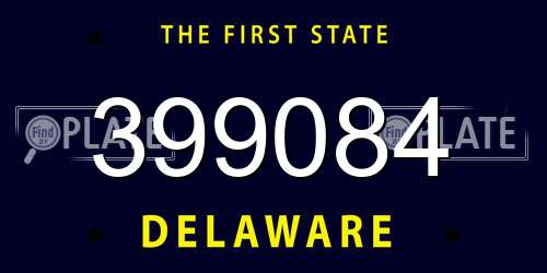 399084 Delaware License Plate