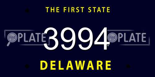3994 Delaware License Plate