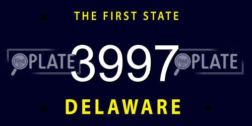 3997 Delaware License Plate
