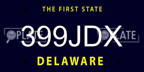 399JDX Delaware License Plate