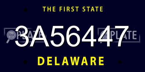 3A56447 Delaware License Plate