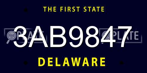 3AB9847 Delaware License Plate