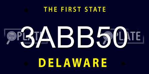 3ABB50 Delaware License Plate