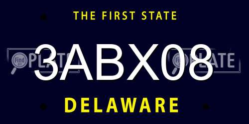 3ABX08 Delaware License Plate