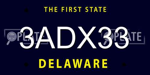 3ADX33 Delaware License Plate