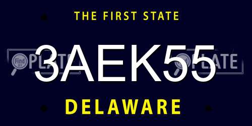 3AEK55 Delaware License Plate