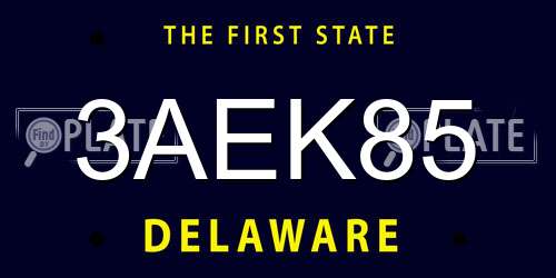 3AEK85 Delaware License Plate