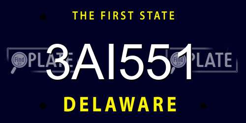 3AI551 Delaware License Plate