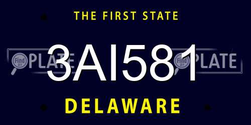 3AI581 Delaware License Plate
