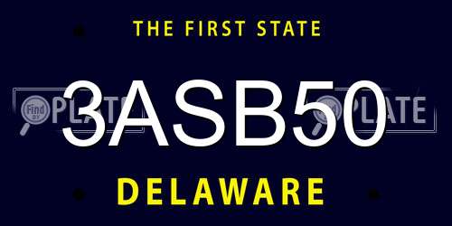3ASB50 Delaware License Plate