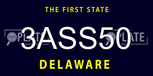 3ASS50 Delaware License Plate
