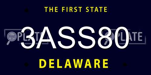 3ASS80 Delaware License Plate