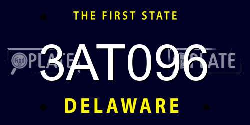 3AT096 Delaware License Plate