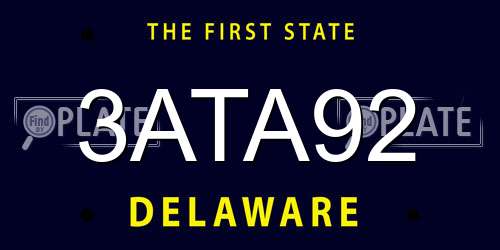 3ATA92 Delaware License Plate