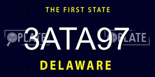 3ATA97 Delaware License Plate