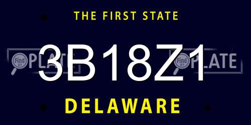 3B18Z1 Delaware License Plate
