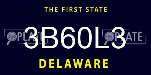 3B60L3 Delaware License Plate