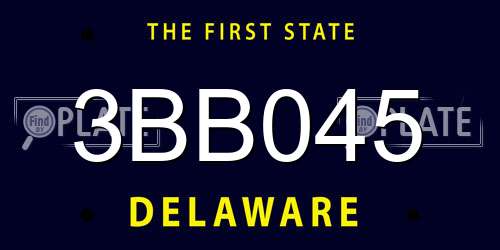 3BB045 Delaware License Plate
