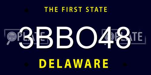 3BBO48 Delaware License Plate