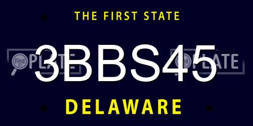 3BBS45 Delaware License Plate