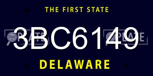 3BC6149 Delaware License Plate