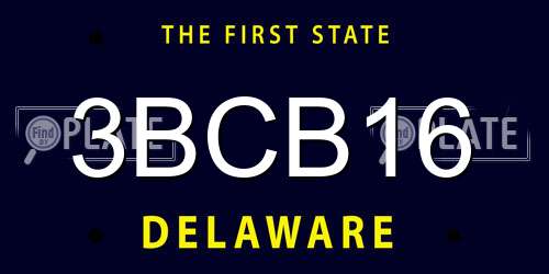 3BCB16 Delaware License Plate