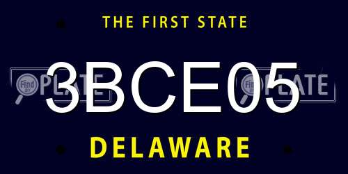 3BCE05 Delaware License Plate