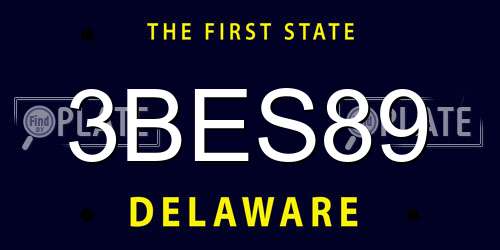 3BES89 Delaware License Plate