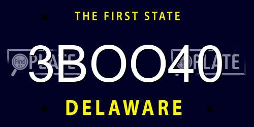 3BOO40 Delaware License Plate