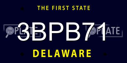 3BPB71 Delaware License Plate