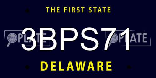 3BPS71 Delaware License Plate