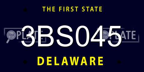 3BS045 Delaware License Plate