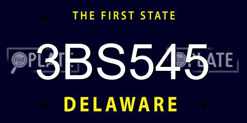 3BS545 Delaware License Plate