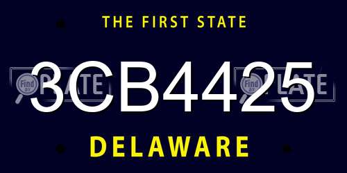 3CB4425 Delaware License Plate