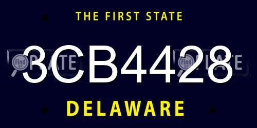 3CB4428 Delaware License Plate