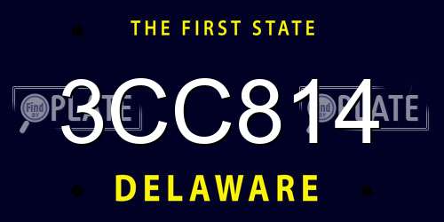 3CC814 Delaware License Plate