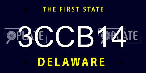 3CCB14 Delaware License Plate