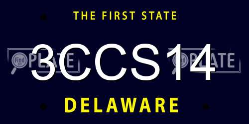 3CCS14 Delaware License Plate