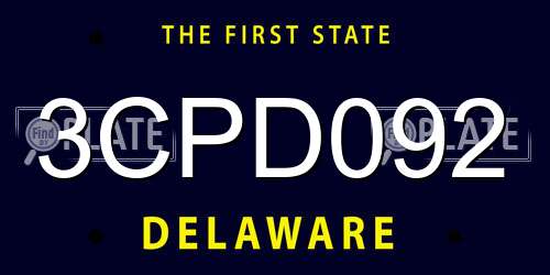 3CPD092 Delaware License Plate