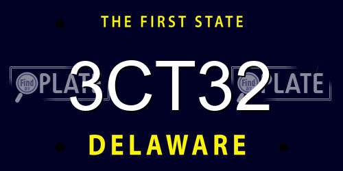 3CT32 Delaware License Plate