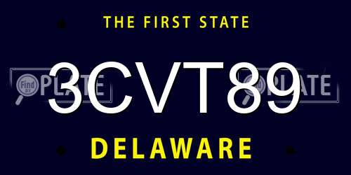 3CVT89 Delaware License Plate