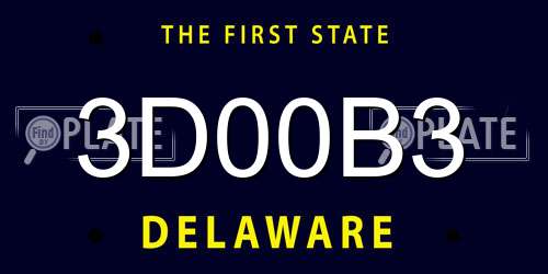 3D00B3 Delaware License Plate