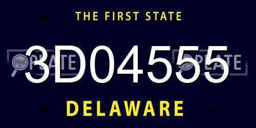 3D04555 Delaware License Plate