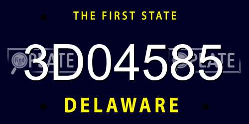 3D04585 Delaware License Plate