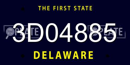 3D04885 Delaware License Plate