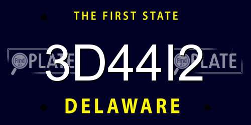 3D44I2 Delaware License Plate